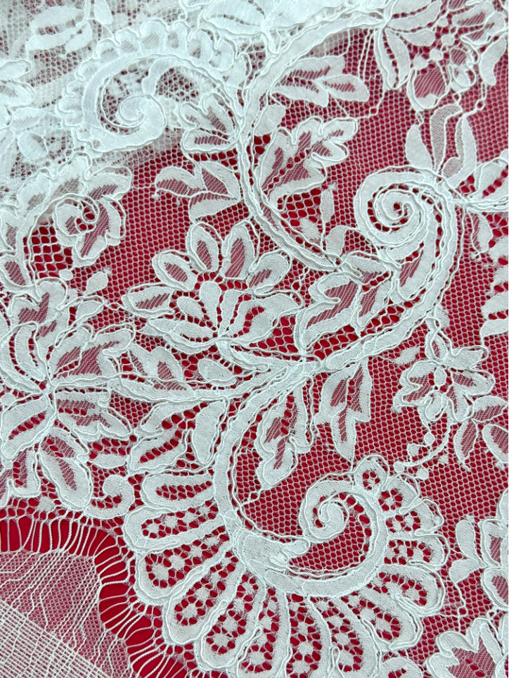 corded eyelash floral lace fabric ls30092