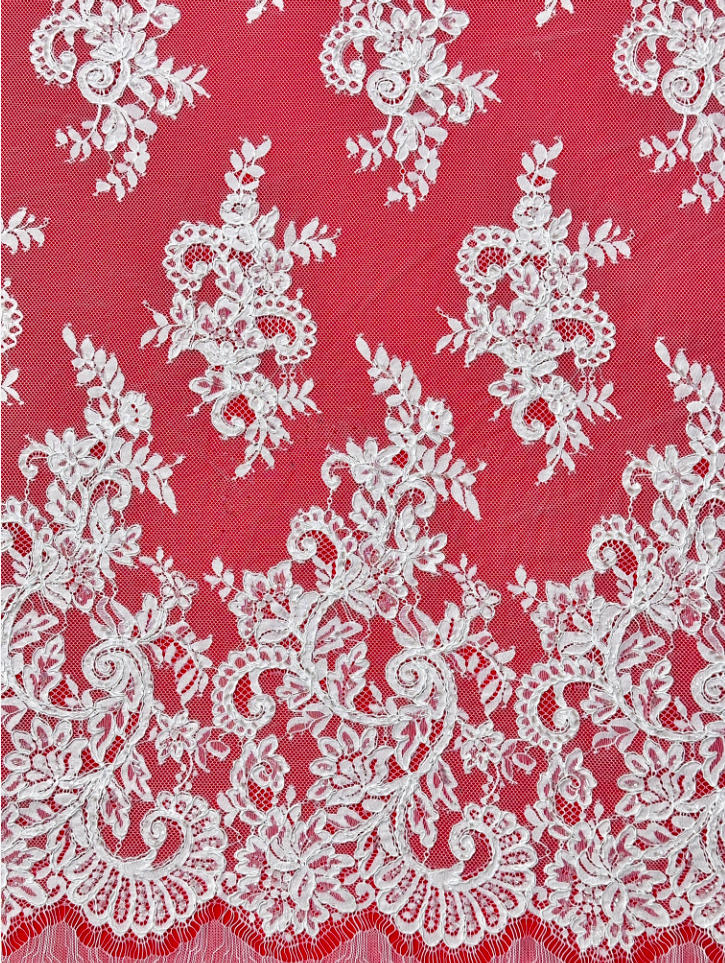 beaded corded floral lace ls30108