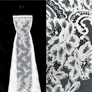 corded eyelash floral lace fabric ls30182