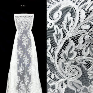 corded eyelash floral lace fabric ls30092