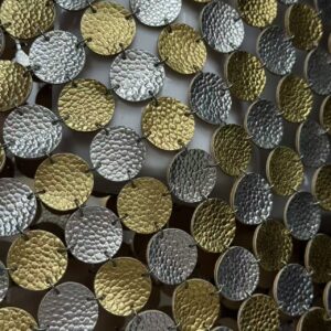 luxury two tone: gold and silver round pu leather linked fabric