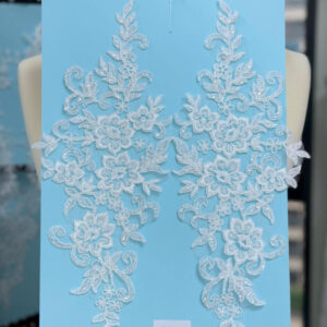 beaded floral bridal lace applique pair jxx series