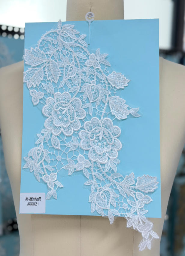 beaded floral bridal lace applique pair jxx series