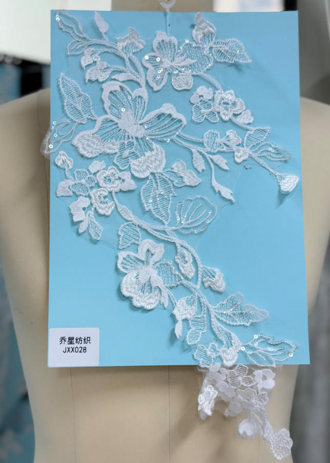 beaded floral bridal lace applique pair jxx series 2