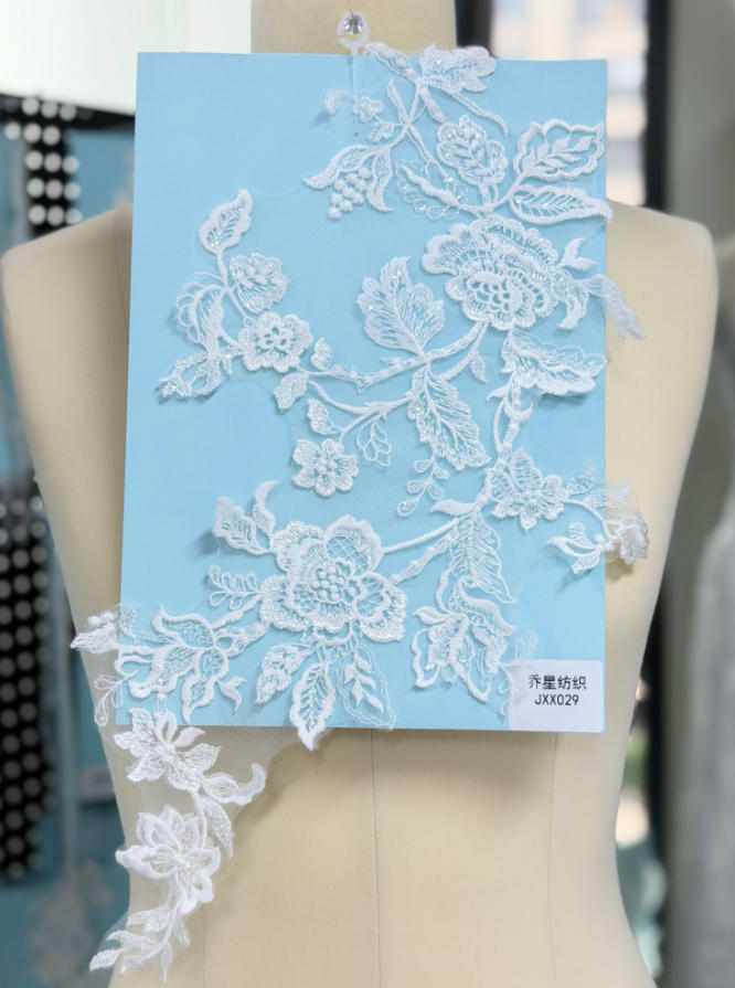 beaded floral bridal lace applique pair jxx series 2