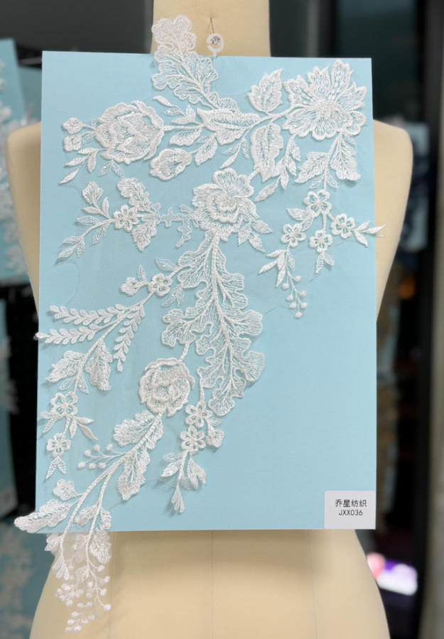 beaded floral bridal lace applique pair jxx series 2