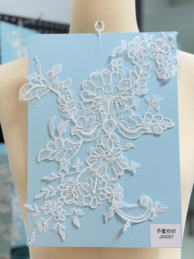 beaded floral bridal lace applique pair jxx series 2