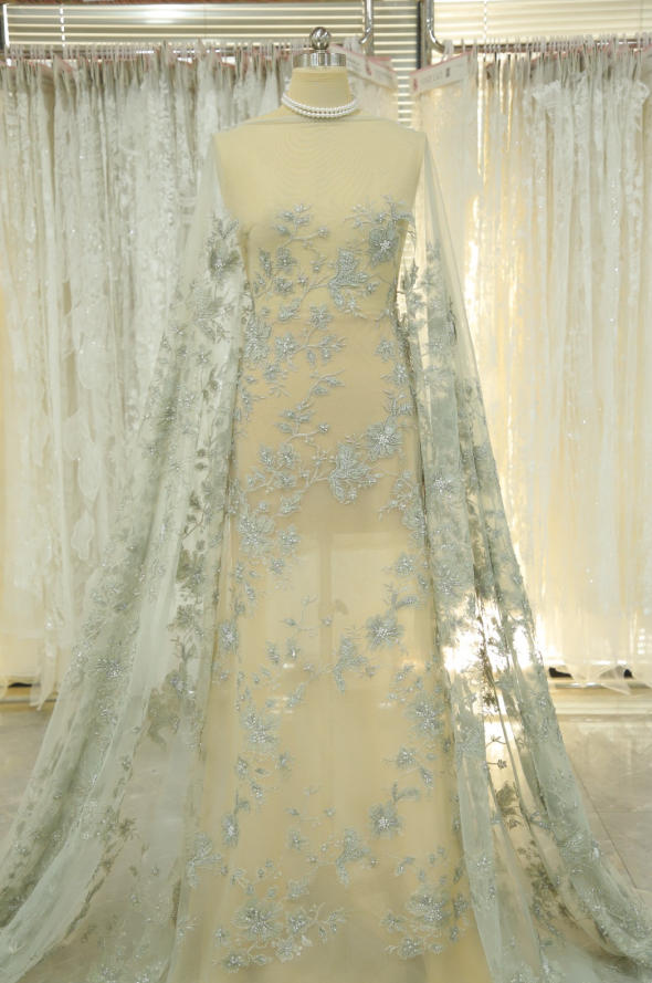color beaded and sequined lace designs