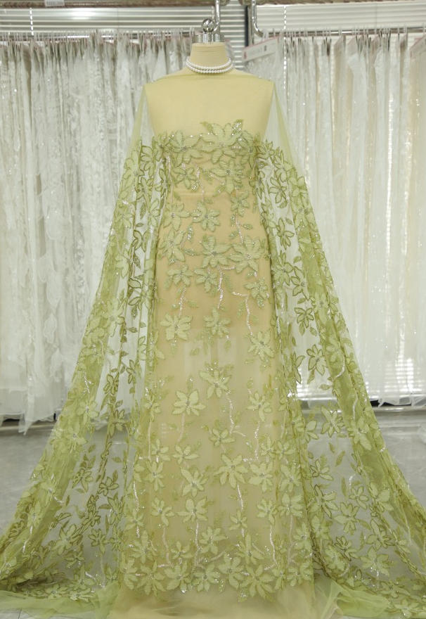 color beaded and sequined lace designs