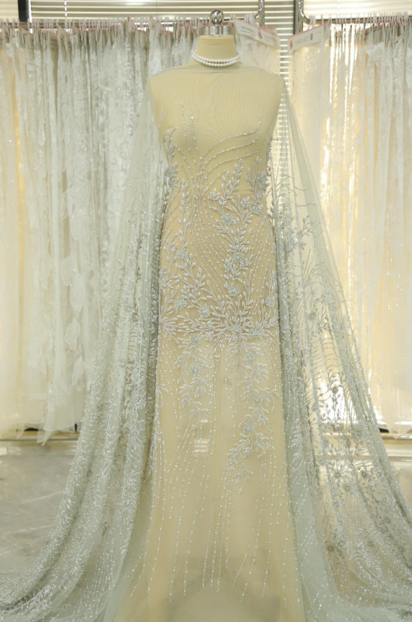 color beaded and sequined lace designs