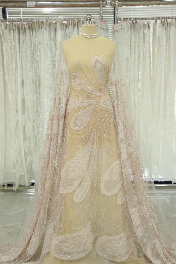 color beaded and sequined lace designs
