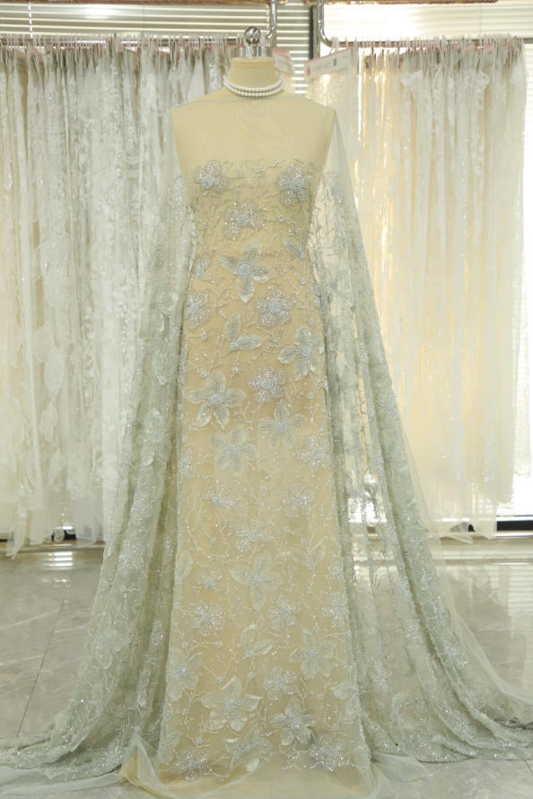 color beaded and sequined lace designs