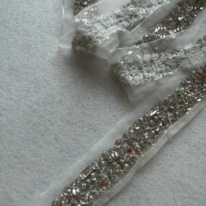 premium crystal encrusted border | bespoke artisan wedding dress ribbon