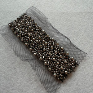 architectural liquid metal beaded trim for couture blazers & heavy corsetry
