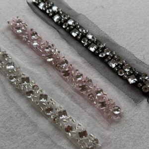 delicate square & round rhinestone ribbon for bridesmaid dresses & petite couture