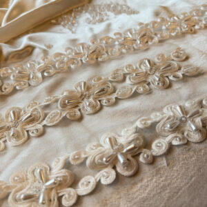 premium pearl encrusted border | bespoke shabby chic couture ribbon