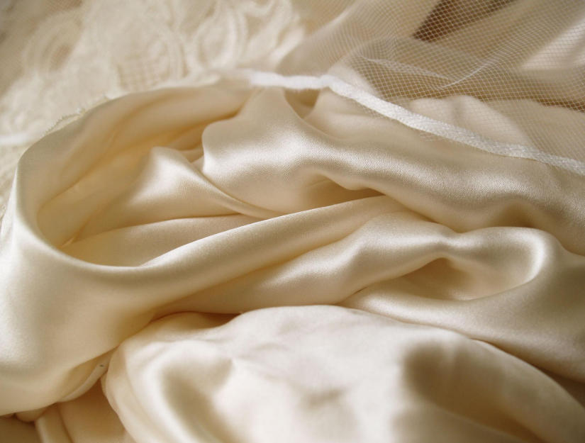 Premium silk satin bridal fabric
