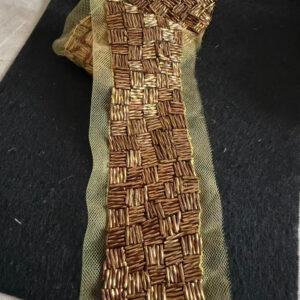 handcrafted metallic beaded trim for couture, bridal & luxury fashion