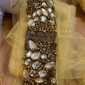 luxury hand beaded crystal trim for bridal couture & evening gowns