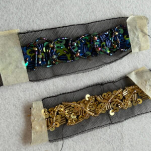 premium fluid geometric jewel ribbon | bespoke art deco interlocking border