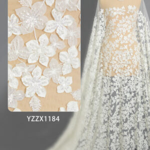 yzc258 | couture geometric stripe lace fabric for slim gowns