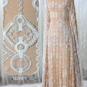 yzc258 | couture geometric stripe lace fabric for slim gowns