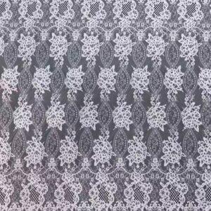 vintage romantic chantilly style lace fabric with double corded scalloped eyelash edges