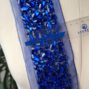 hand sewn acrylic rhinestone applique fabric ss001