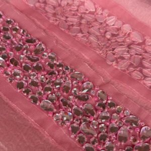 hand sewn acrylic rhinestone applique fabric ss001