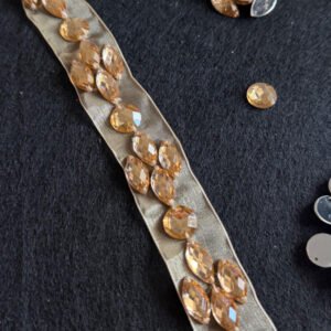 artisan regal amber flower bud ribbon banding | boutique dress notion