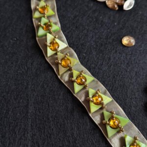 artisan regal amber flower bud ribbon banding | boutique dress notion